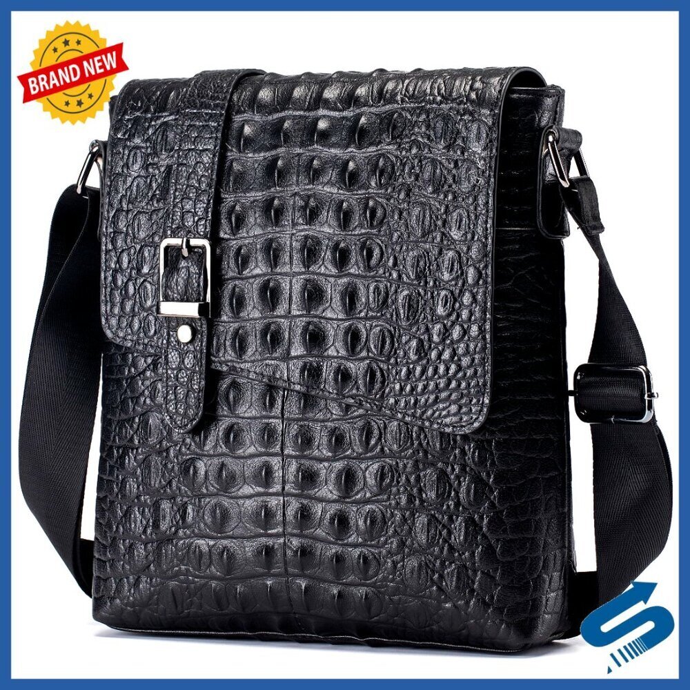 Genuine Leather Messenger Bag Lightweight Crossbody Sling Business Casual